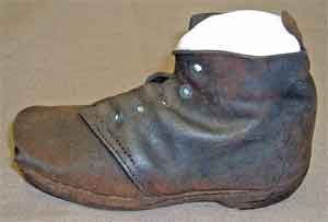 archaeological leather boot after conservation